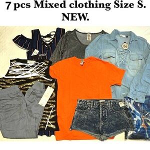 7pcs Bundle lot Mix Tee Tank Top Pants Shorts Shirt Dress Casual Dressy Sparkly